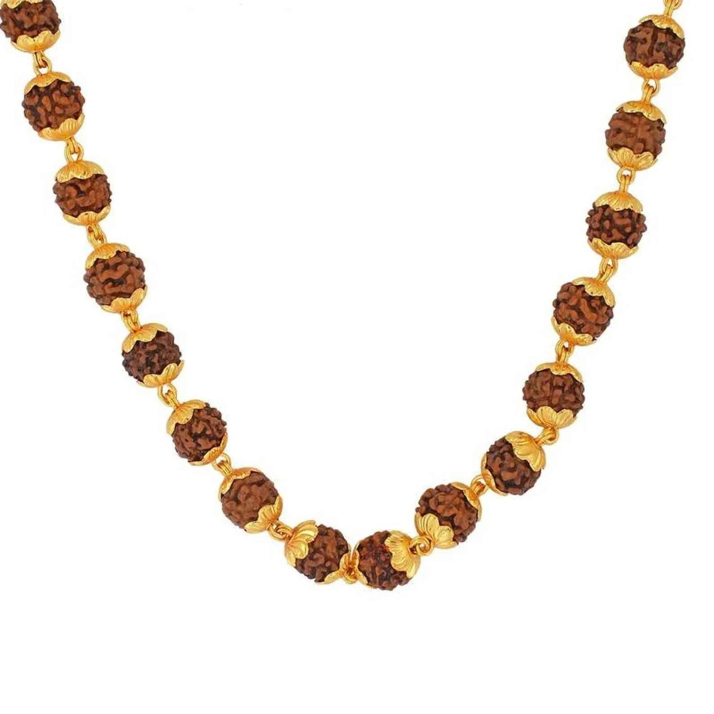 Gold-Plated Rudraksha Mala guarantee Rudraksha