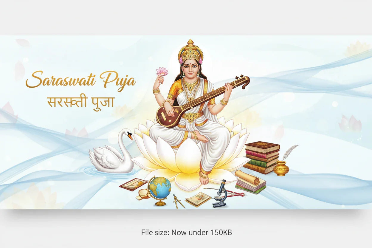 Saraswati Puja at Home - Pandit Visit for Education & Knowledge | Book Priest - RamKart