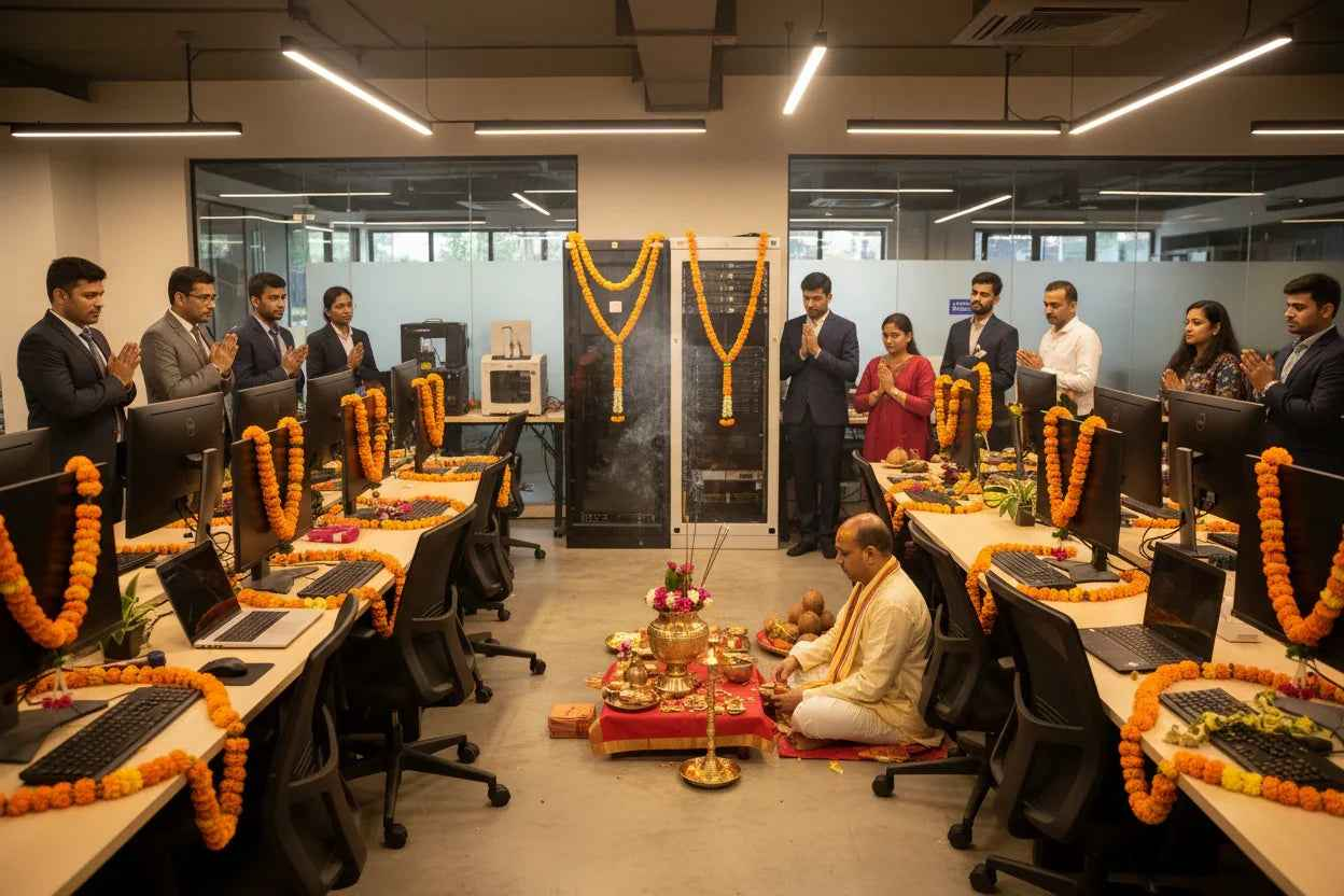 Corporate Ayudha Puja - Pandit Visit for Office/Factory Worship | Book Priest