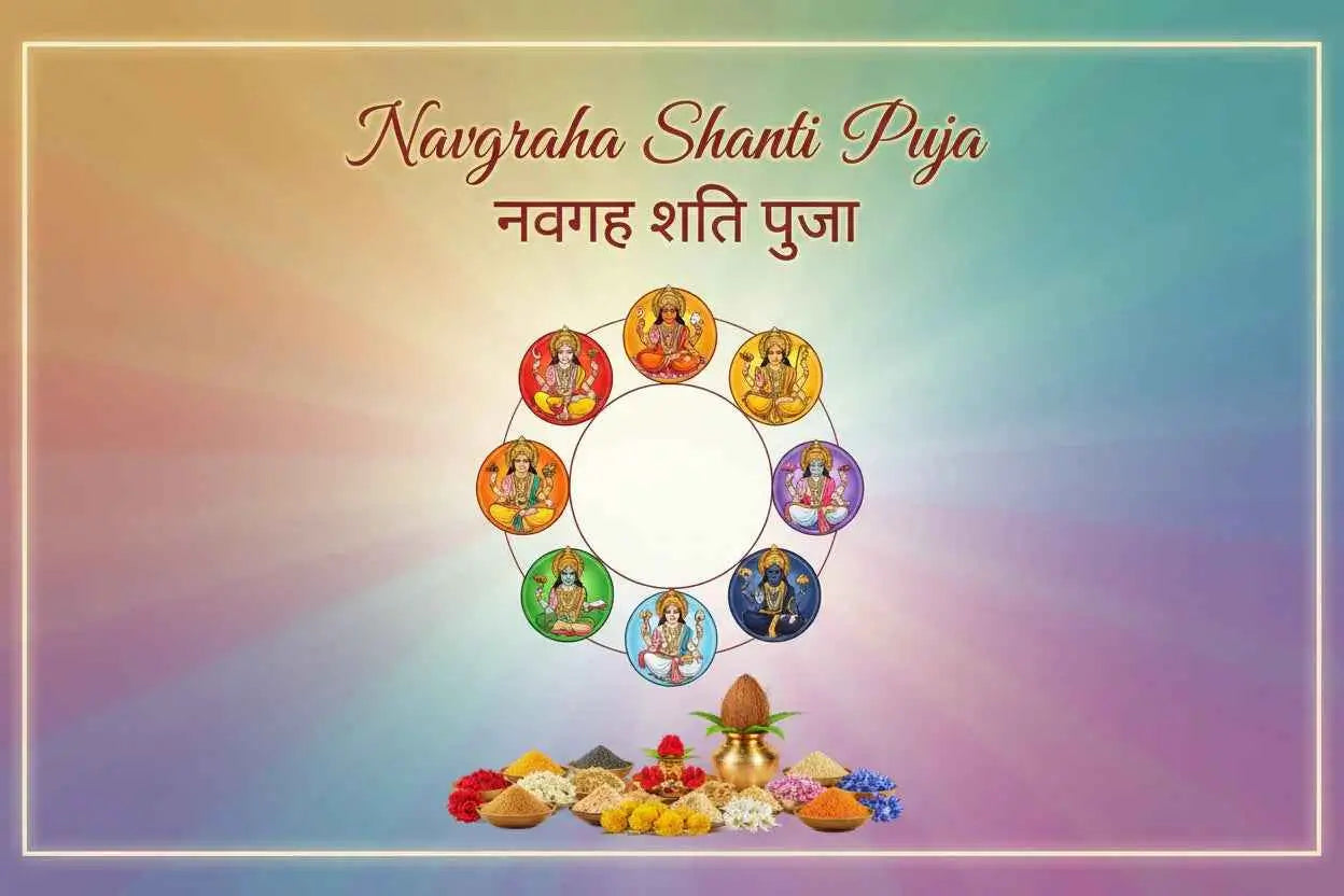 nav grah shanti pooja at home with pandit performing navagraha puja ritual
