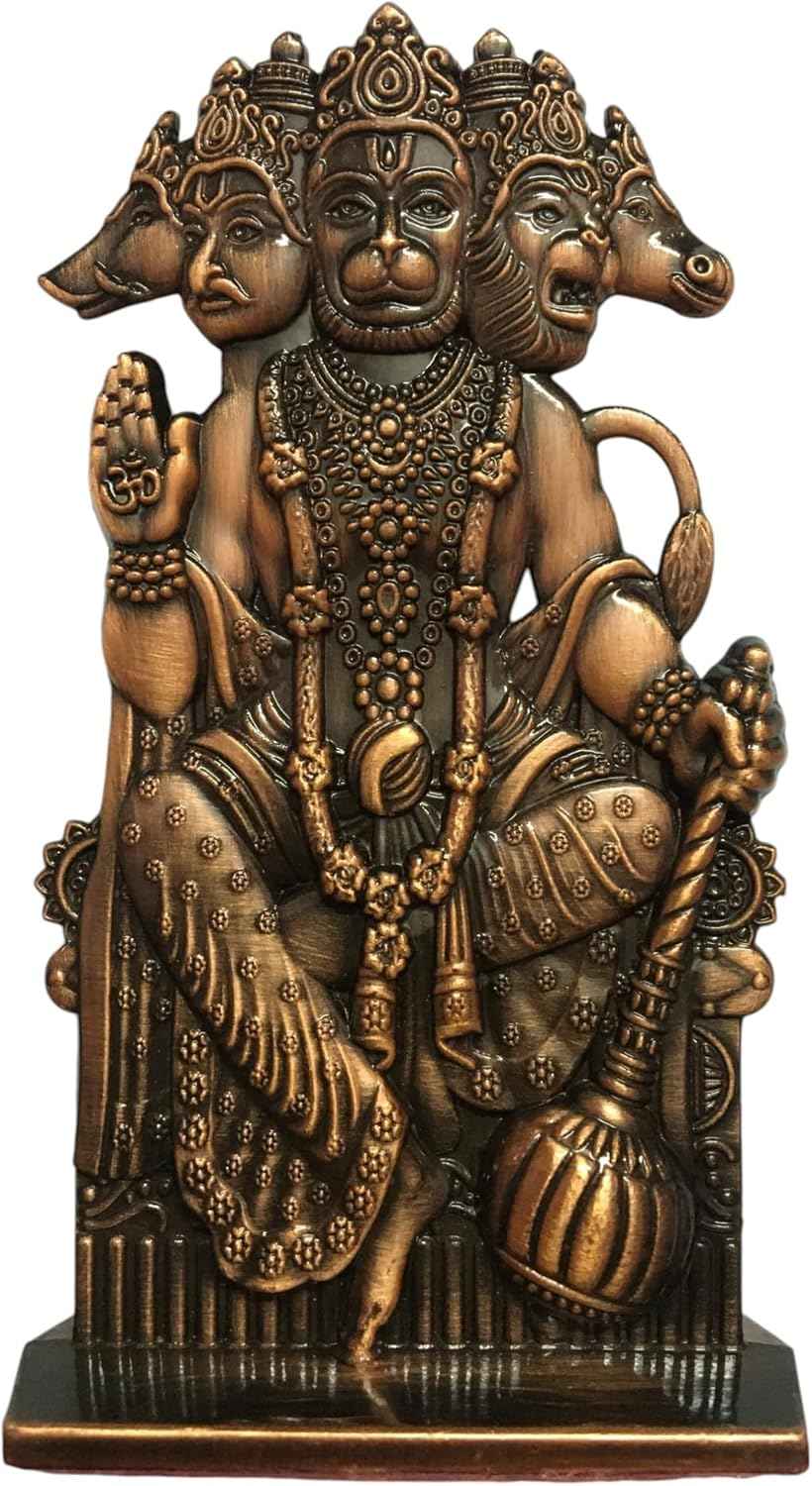 Panchmukhi Hanuman Brass Idol/Statue for Home Temple & Decor