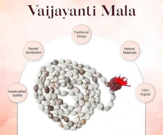 Original vaijayanti mala benefits with Rudraksha & Moira Stone