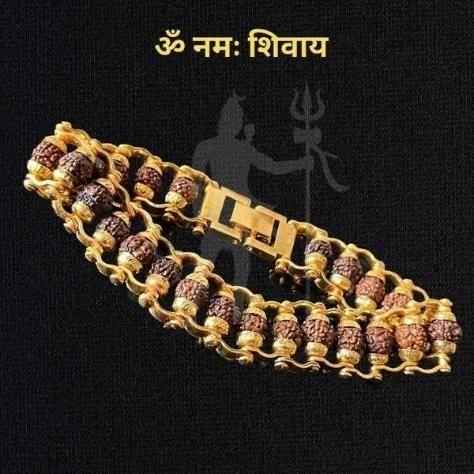 Gold Plated Rudraksha Bracelet for Men - Premium Spiritual Jewelry (200g) - RamKart