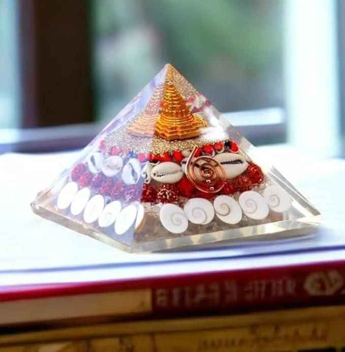 Crystal Wealth Gomati Chakra Shree Yantra Pyramid - 400g - RamKart