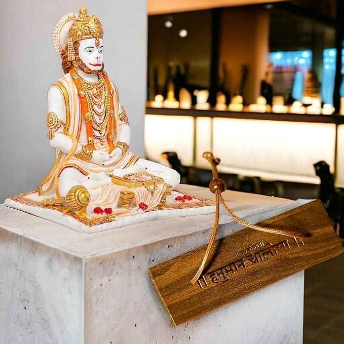 Wooden Hanuman Chalisa Book in Ancient Manuscript Style - RamKart