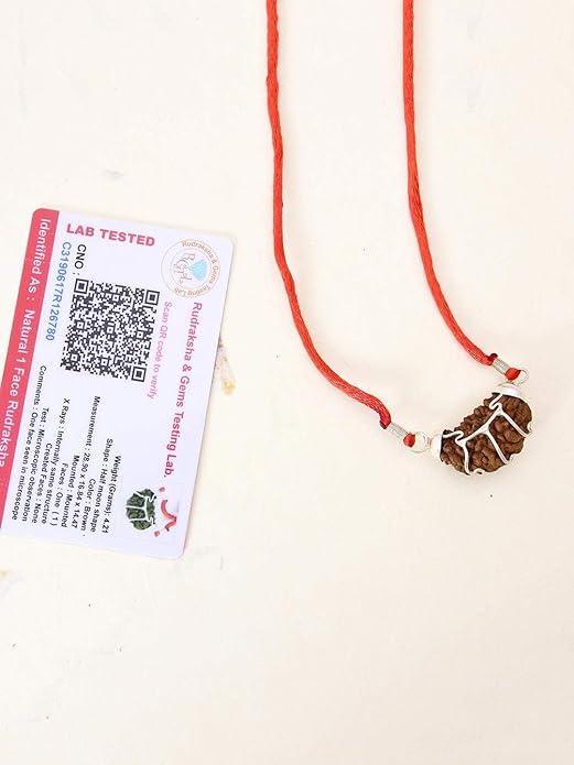 1 Mukhi Rudraksha for Women & Girls | Original Ek Mukhi Pendant - Divine Lord Shiva Bead - RamKart