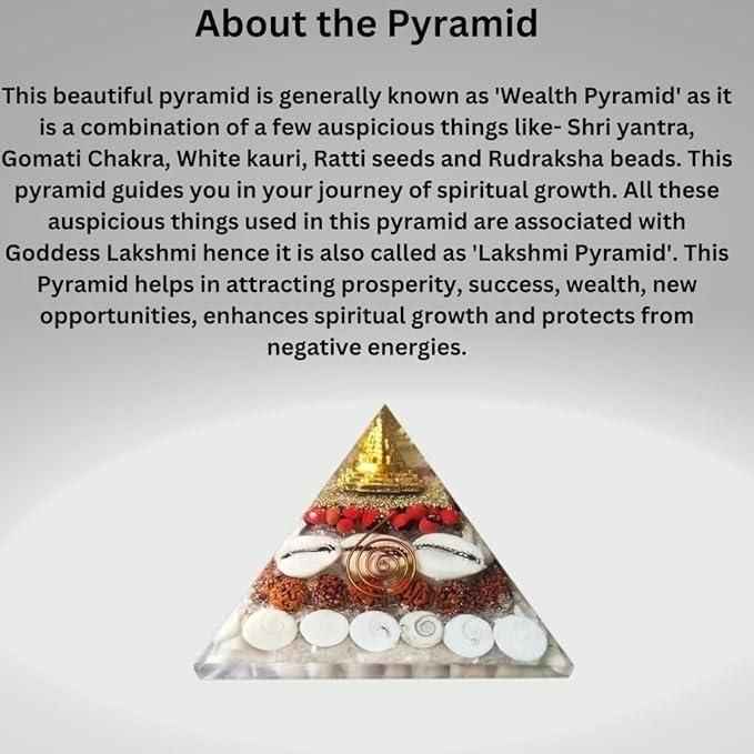 Crystal Wealth Gomati Chakra Shree Yantra Pyramid - 400g - RamKart