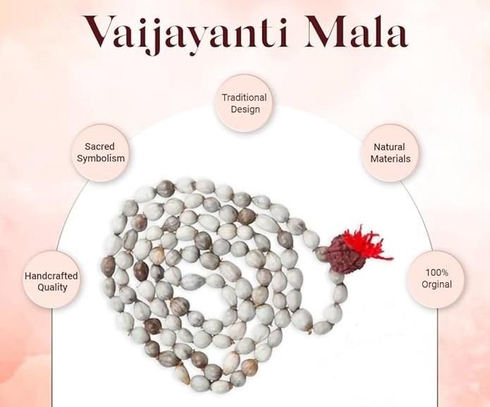 Original Vaijayanti Mala with Rudraksha & Moira Stone - RamKart