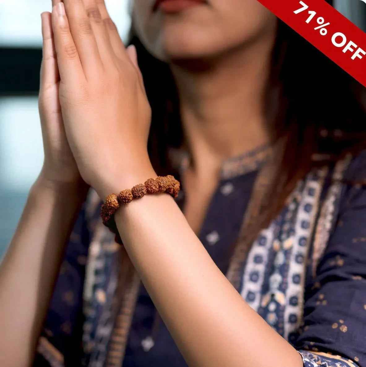 Authentic 5 Mukhi Rudraksha Bracelet - Natural Brown Beads for Spiritual Wellness - RamKart