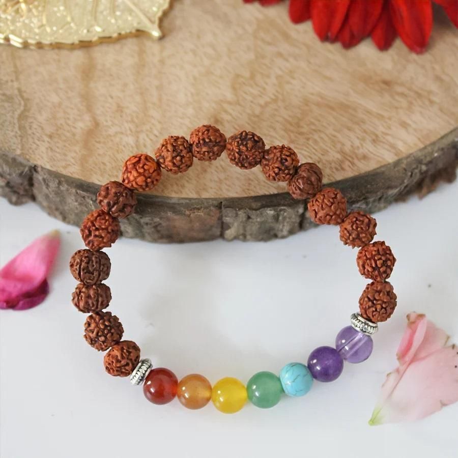 7 Chakra Rudraksha Bracelet for Meditation, Healing and Spiritual Balance — Ramkart