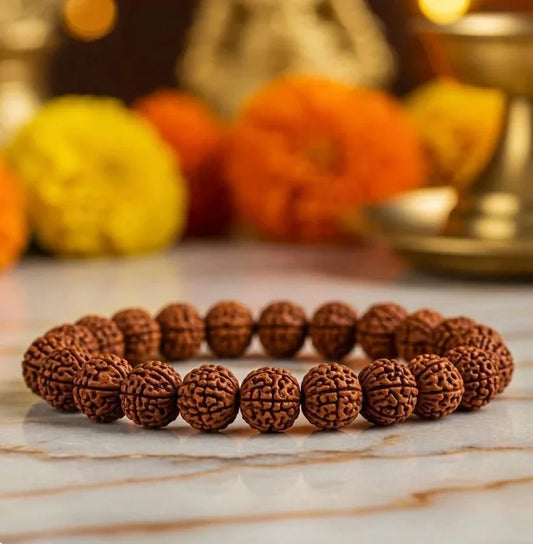 7 Mukhi Rudraksha Bracelet - Sacred Beads for Wealth & Success (100g) - RamKart