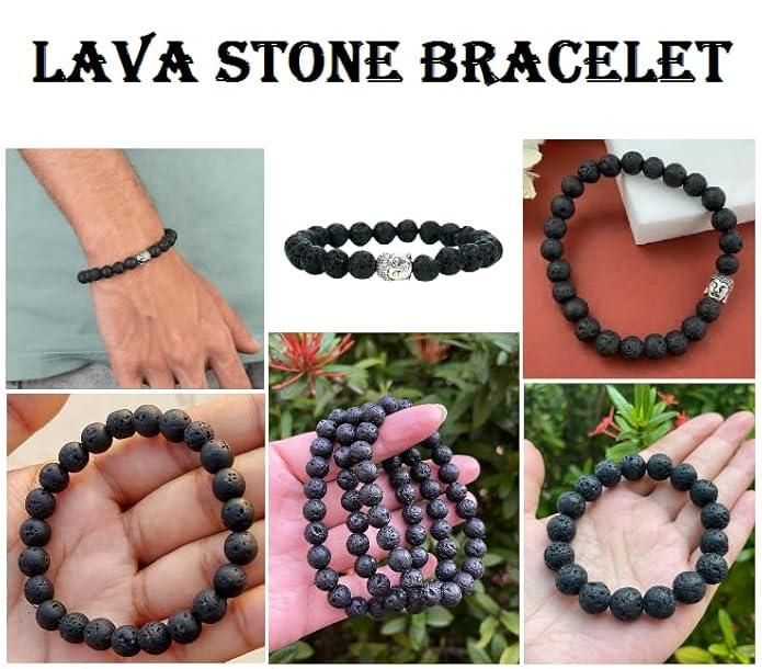 Black lava rock healing bracelet for grounding and protection – RamKart