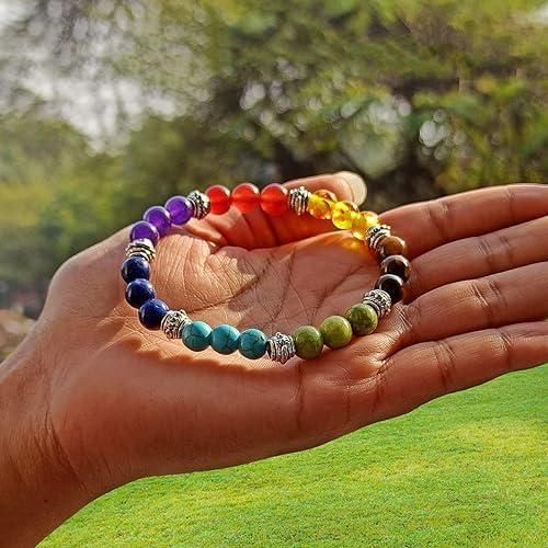 RamKart original 7 chakra bracelet with natural healing crystals