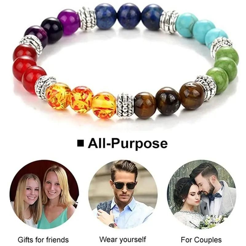 authentic chakra bracelet made with natural stones for positivity and focus