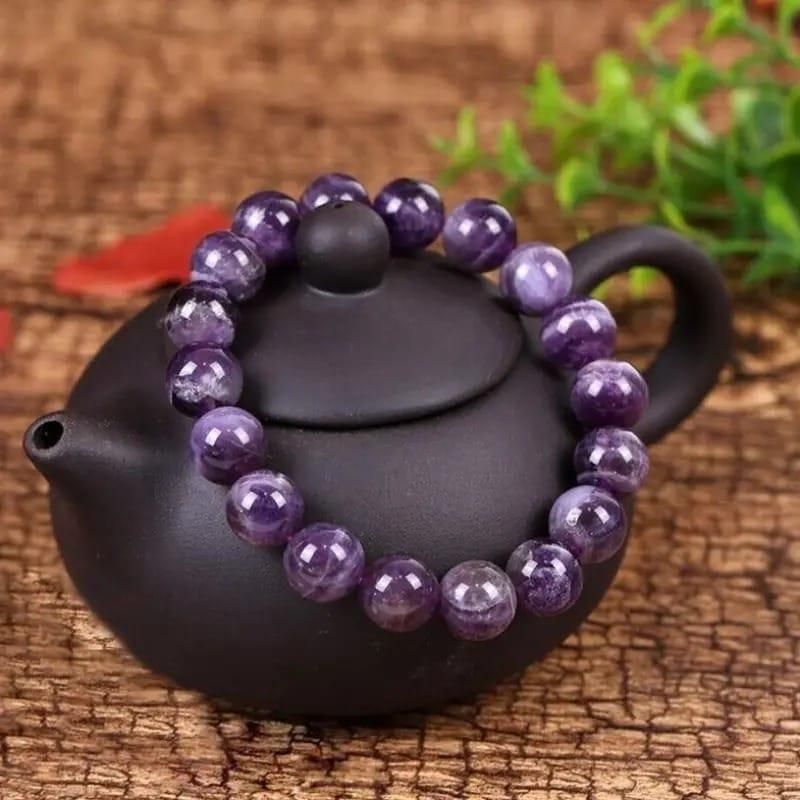 dainty amethyst bracelet handmade elastic crystal bracelet