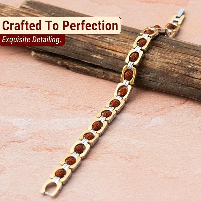 gold plated rudraksha bracelet for men and women