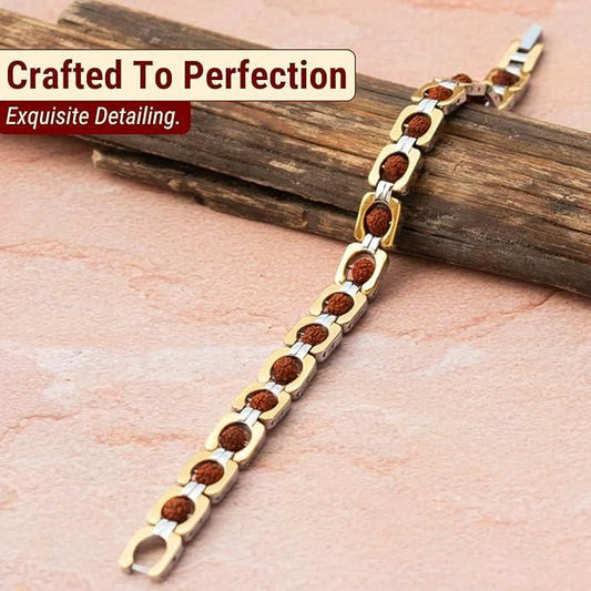 gold plated rudraksha bracelet for men and women