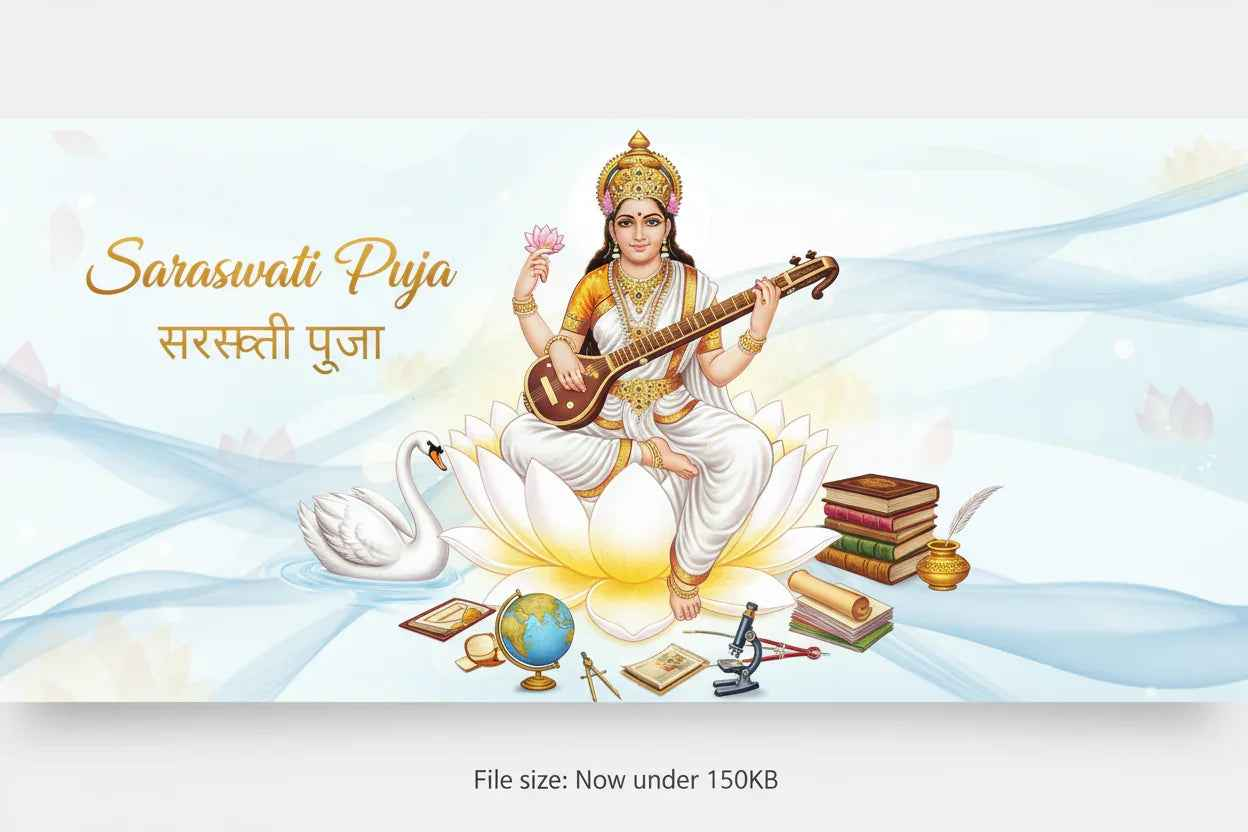 Saraswati Puja at Home - Pandit Visit for Education & Knowledge | Book Priest - RamKart