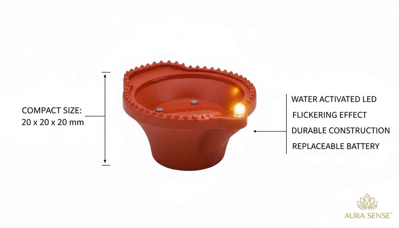 LED Water Sensor Floating Diyas - Reusable Decorative Lights for Diwali & Festivals (Pack of 6/12/18/24)