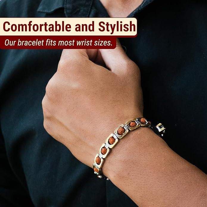 mens bracelet gold rudraksha daily wear
