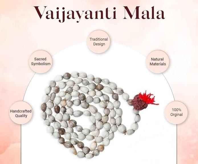 Original vaijayanti mala benefits with Rudraksha & Moira Stone